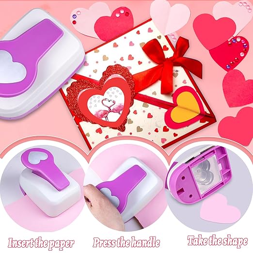 Heart Paper Punch, Paper Punch for Crafting, 2 inch Heart Hole Punches, Hearts Punches for Papers Crafts, Hearts Shaped Hole Puncher, Large Hearted Hole Puncher, Hearted ScrapbookingPunch