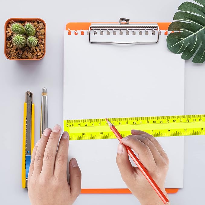 Harloon 480 Pack Clear Plastic Rulers Bulk for Classroom Back to School Supplies Transparent Flexible Rulers with Centimeters and Inches Measuring Tool for Classroom School Students(12 Inch)