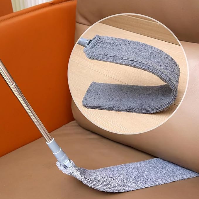 TopHomer 1 Piece Retractable Gap Dust Cleaner Brush with Washable and Removable Duster Cloth for Cleaning Under Appliances Furniture Couch Fridge (Navy Blue)