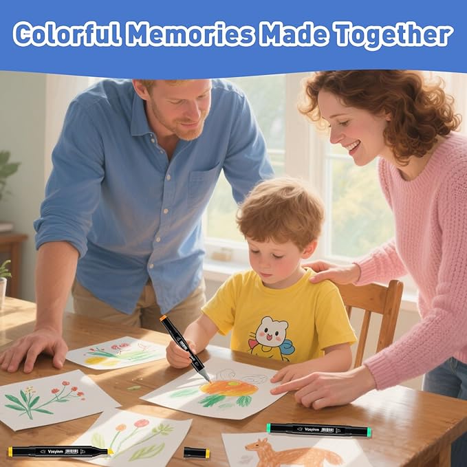 Alcohol Markers Set 48 Colors - Dual Tips Drawing Marker Alcohol Based Marker Pens for Adult Kids Coloring Painting Book Professional Art Supplies with Carrying Case