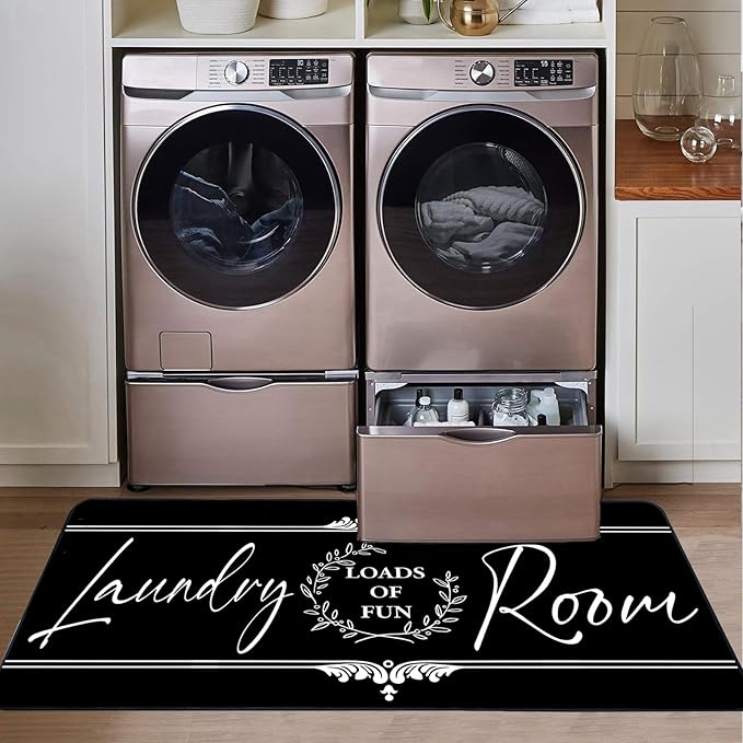 Laundry Room Rug Runner 20"X59" Non Slip Farmhouse Mats Organization and Washable Floor Long Rugs for Laundry Room Accessories Mudroom Kitchen Bathroom Area Rugs Decor