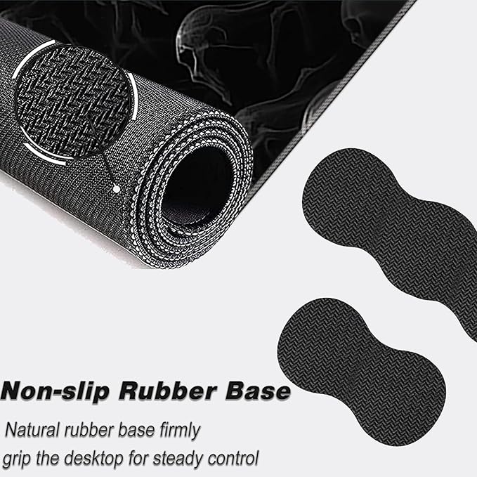 Keyboard Mouse Pad Set,Large Mouse Pad+Keyboard Wrist Rest+Wrist Support+Coaster,31.5x11.8in Extended Desk Mat for Computer Laptop Office Home-Spectre