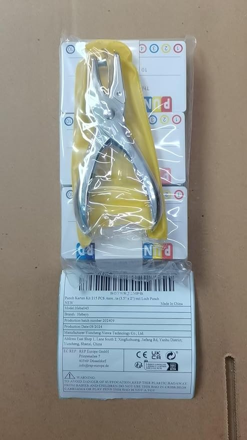 Punch Cards Kit 215 PCs Incentive / Chore / Responsibility / School Attendance / Homework Progress Tracking Card (3.5" x 2") with Hole Punch