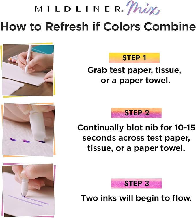 Zebra Pen Mildliner Mix Dual Color Highlighter Marker Set, Chisel Tip, Ideal for Bible Highlighting, No Bleed, School Supplies and Teacher Supplies, Assorted Colors, 6-Pack (77706)