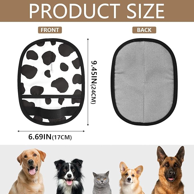 CHPGPUG Cow Pattern Print Pet Hair Removal Glove for Cats & Dogs Reusable Pet Hair Removal Glove pet Hair Electrostatic Gloves