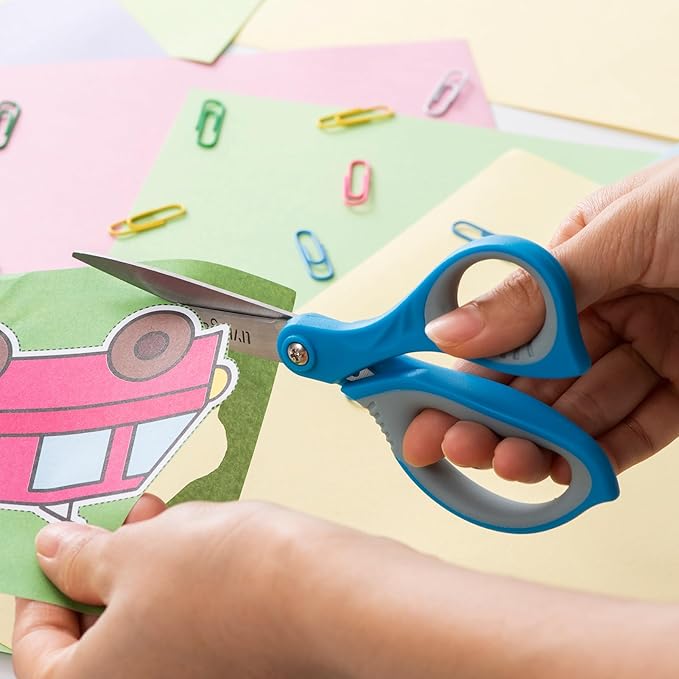 LIVINGO Scissors for School - Sharp Pointed Tip All Purpose Scissors Students Teachers Crafts Middle High School College Office Home, Blue, Green, Purple, 3 Pack, 7 Inch