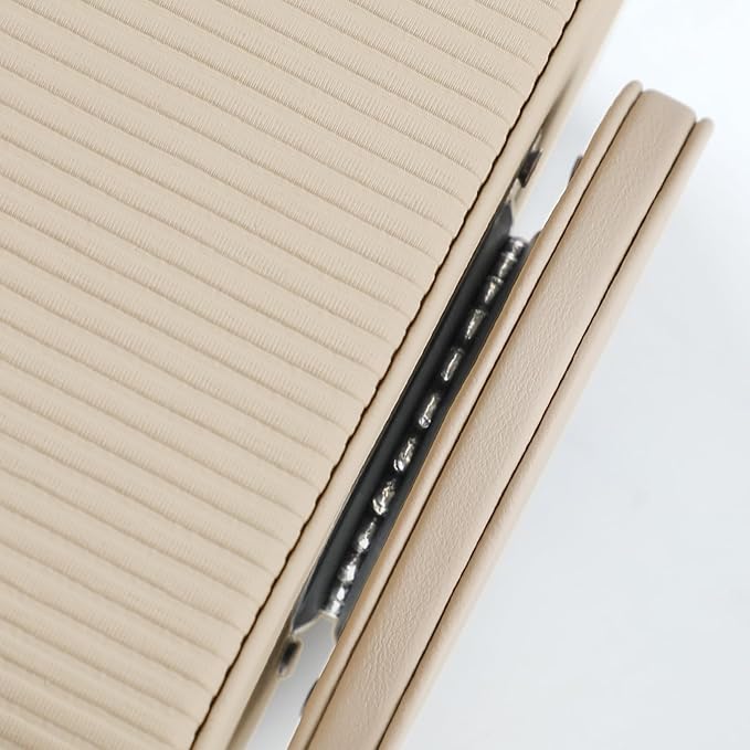 PU Leather Remote Control Holder, 360 Degree Rotating Desk Organizer Storage Table Remote Caddy, Spinning Bedside Organizer Nightstand Organizer for Desktop Office Home (Beige)