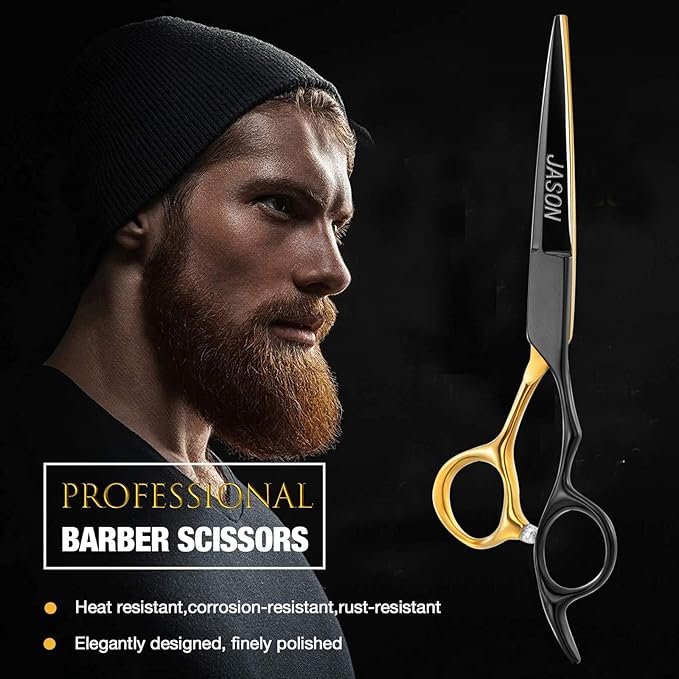 JASON 6'' Hair Cutting Scissors Professional Barber Shears 440C Japanese Stainless Steel Stylist Trimming Shear Salon Razor Edge Scissor