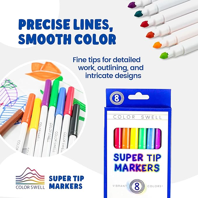 Color Swell Washable Bulk Markers Pack 36 Boxes of 8 Vibrant Colors Each (288 Total Super Tip Markers) for All Ages, Parties, Classrooms, Home
