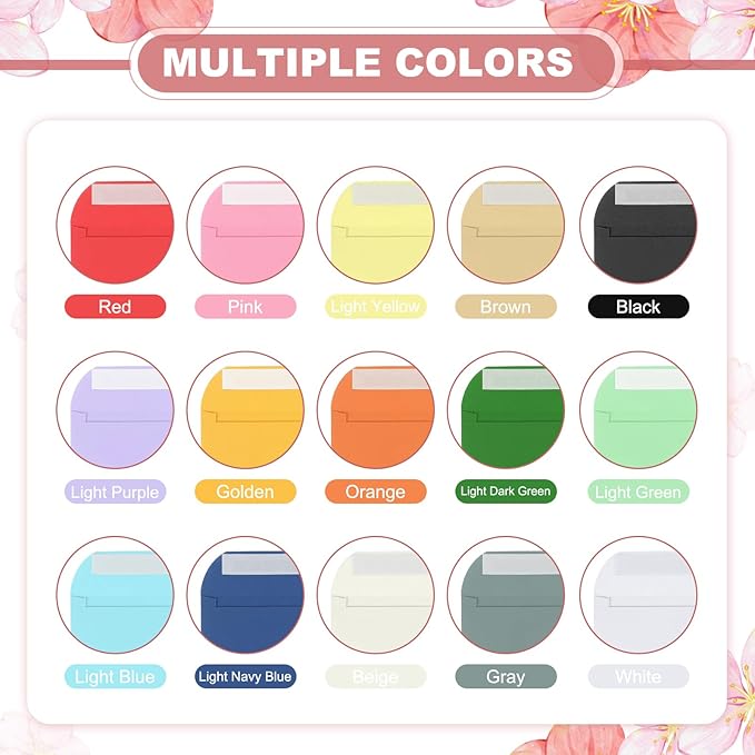 PATIKIL 7.5x5.5 Inch Invitation Envelopes, 50 Pcs Self-Seal for Invitations A7 Self Seal for Weddings Thank You Card Photos Postcards Birthday Greeting Cards Mailing, White