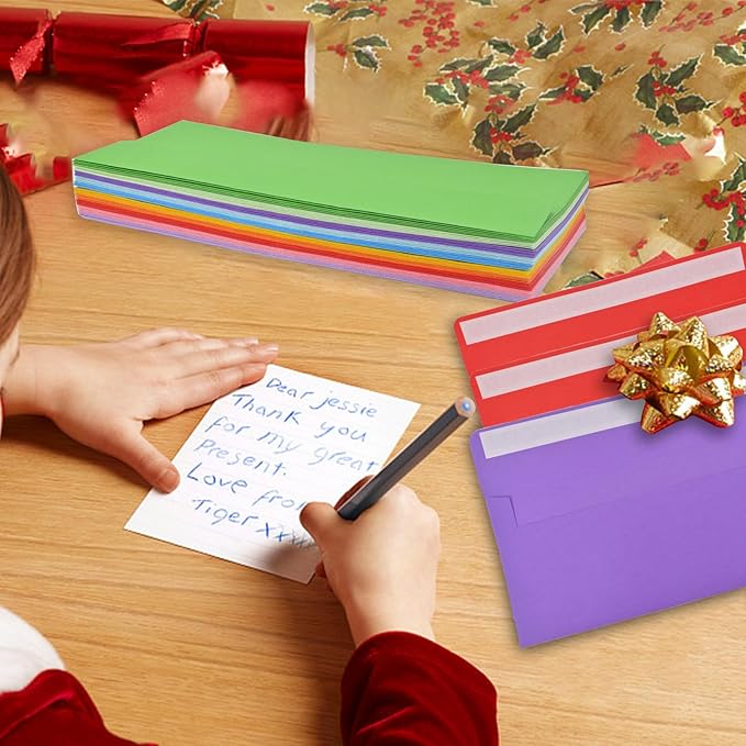 50 packages #10 Business envelopes, Mailing Envelopes, Self-adhesive standard Envelopes, for personal and business use, checks, mailing letters, invoices,4 1/8 x 9 1/2 inches (colored)