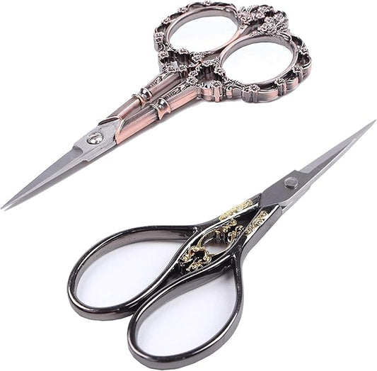 BIHRTC Vintage Plum Blossom Clouds Sewing Scissors for Embroidery, Sewing, Craft, Art Work & Everyday Use - Pack of 2,1pc Per Design