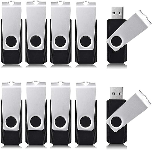 Aiibe 8GB Flash Drive 10 Pack 8GB USB Flash Drives Thumb Drive Bulk USB 2.0 Memory Stick USB Drive, Black