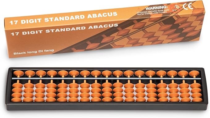 Digital Standard Abacus-25.4 cm-Professional 17-Column Soroban Calculator (Functional and Educational Tool)
