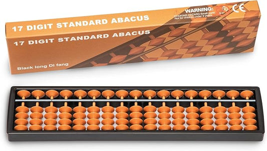 Digital Standard Abacus-25.4 cm-Professional 17-Column Soroban Calculator (Functional and Educational Tool)