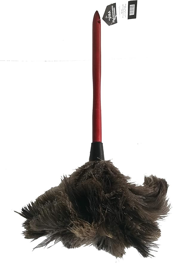 AAYU Premium Professional Feather Duster 21" | Natural Handheld Duster for Cleaning & Feather Mopping | Genuine Ostrich Feather with Long Wooden Handle | Eco-Friendly & Reusable (50 cm)