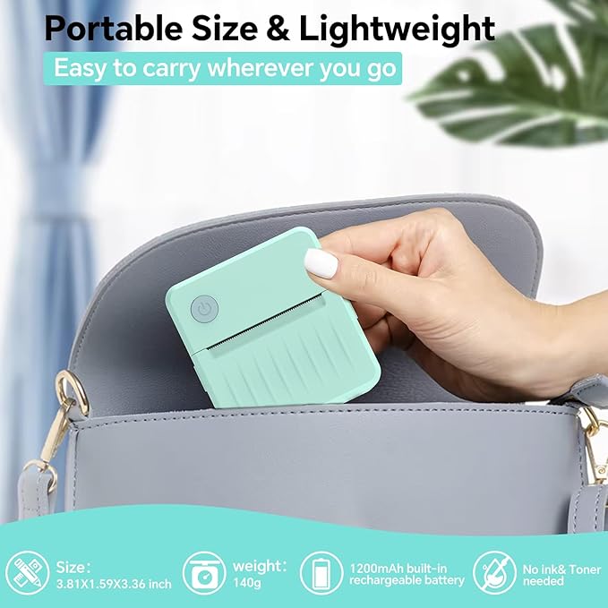 Label Maker Machine with Tape – Bluetooth Thermal Label Printer, Mini Sticker Maker for Home, Office, School & Small Business, Includes 2 Rolls of Label Paper