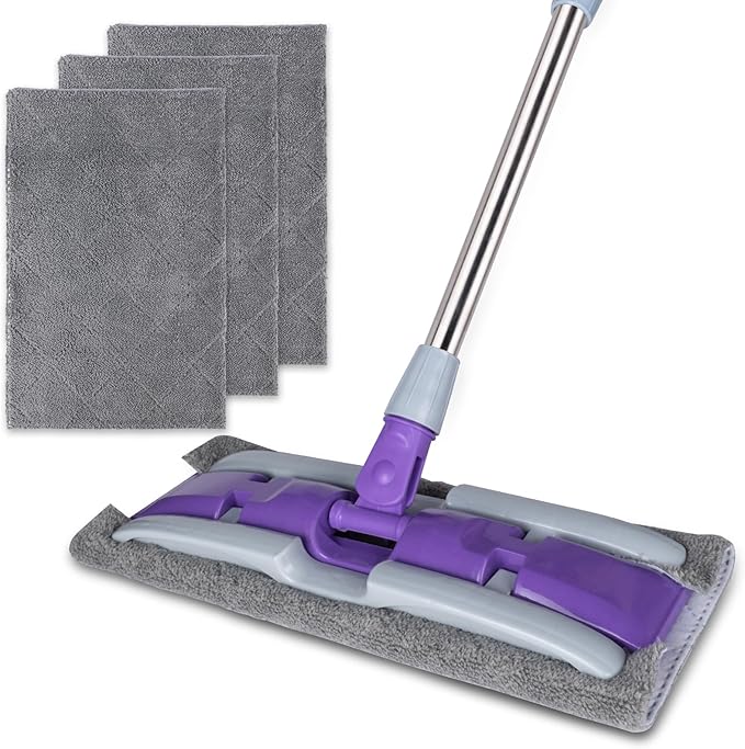 ITTAHO 3-Pack Microfiber Mops Refill Pads for 14 Inch Mop, Hardwood & Hard Floors Microfiber Cleaning Mop Pads, Machine Washes, Size:14.8in X 9in (Gray-Mop Pad Refills)