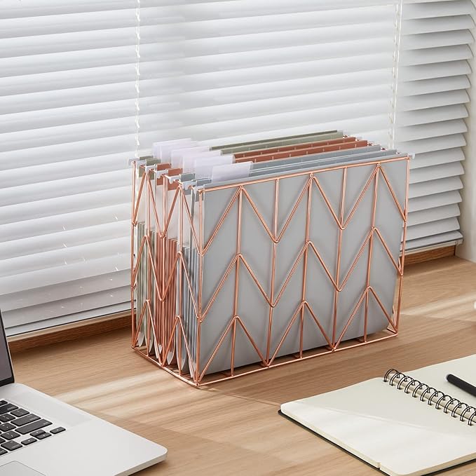 Y YOMA Letter Size - 6 Pack Extra Capacity Hanging File Folders Accordion Decorative File Folder Cute Colored Hanging Folder Organizer for Office Home with 1/5-Cut Adjustable Tabs, Natural Color