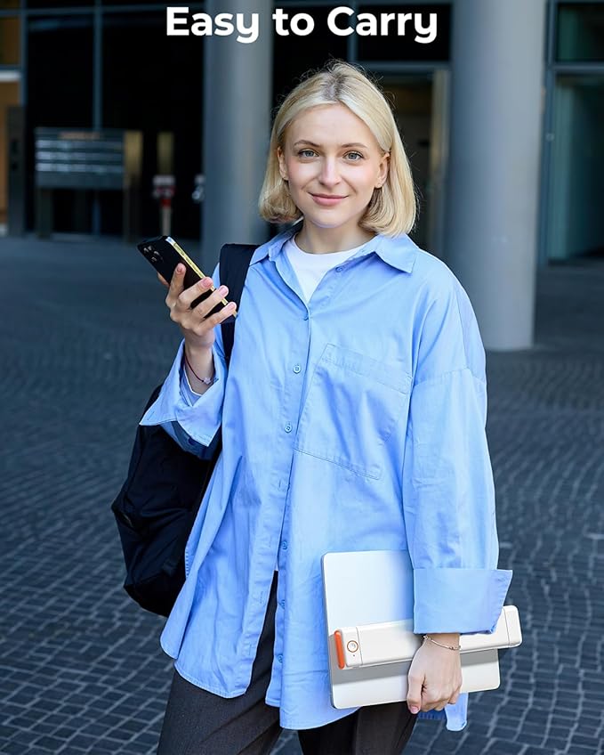 Phomemo Portable Printers Wireless for Travel, M08F Thermal Bluetooth Printer Support for 8.5"x11" US Letter, Small Inkless Printer Compatible with iOS, Android, Laptop for Car, Office, Home