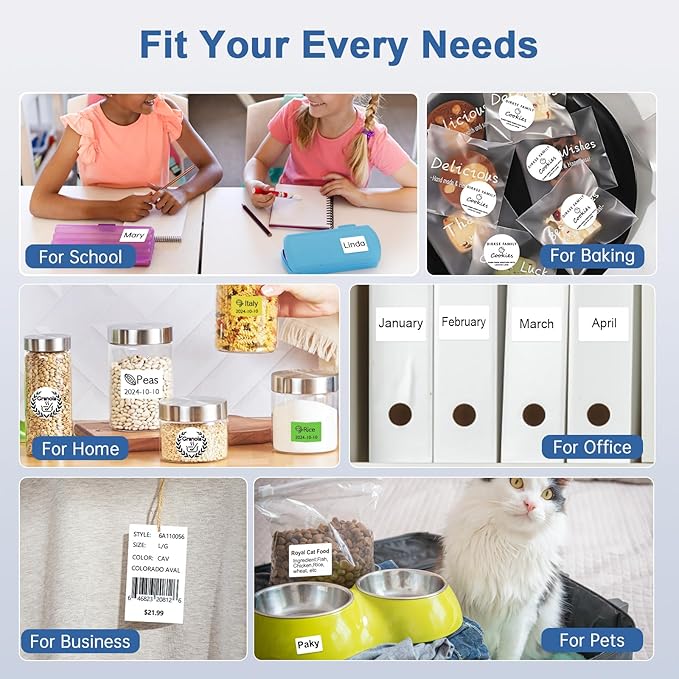 CLABEL Thermal Label Maker Machine: 221B Mini Sticker Printer Barcode Printer Inkless Label Printer Compatible with Clothing Price Labeling with 1 Roll of 50x30mm Label(Gray White)