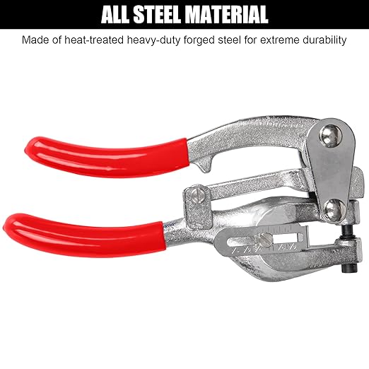 Heavy Duty Hole Punch Tool Set - NiQinWuKin Metal Hole Punch Professional Heavy Duty Hole Puncher Hand 3/32in to 9/32in for Aluminum, Brass, and Steel Sheet Metal and More with Storage Box (Red)