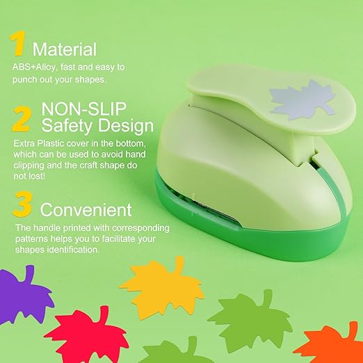 UCEC 2 Inch Maple Leaf Paper Punch for Crafting, Hole Punch Maple Shapes, Craft Lever Cutter Handmade for Autumn, Thanksgiving Day, Paper Crafting and Scrapbooking
