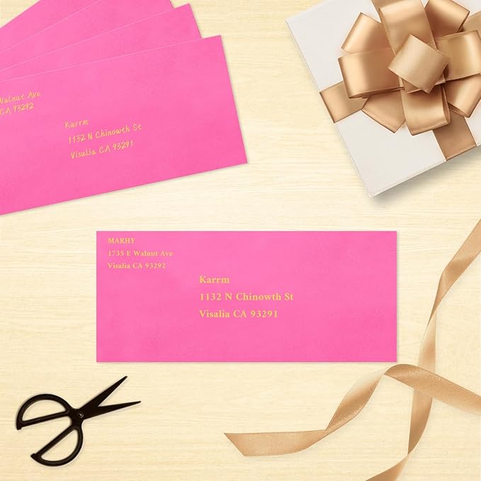 100 Pack #10 Business Envelopes, Rose Standard Envelopes Self Seal, Letter Size Mailing Envelopes for Checks Letters Invoices Statements Christmas Birthday Graduation Wedding, 4 1/8 x 9 1/2 Inch