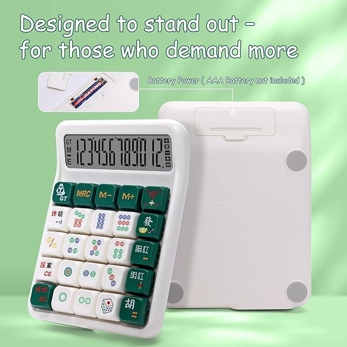 Mechanical Switch Calculator, 12 Digit Large LCD Display, Big Buttons, Real Mechanical Keypad, Desktop Calculator for Office & Study