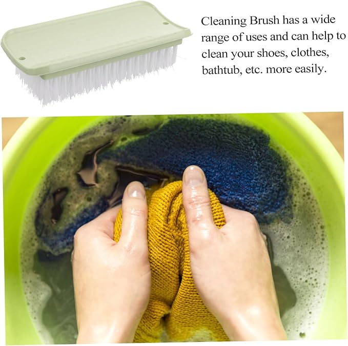 1set Multi Functional Cleaning Brush for Home Laundry Light Green for Stains Garments Durable Material Easy to Store Portable Design 2pcs