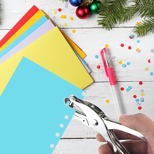 2 Pcs Hole Punch,Metal Single Hole Paper Punch Punchers,1/4 Inch and 1/8 Inch Single Hole Punch,Suitable for DIY Craft Labels and Greeting Cards Home Office Learning