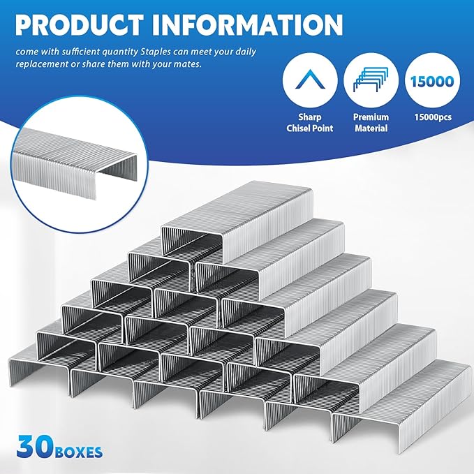 Sherr 30 Pack Mini Staplers Bulk with 15000 Nail, Office Staplers for Desk 25 Sheet Capacity, Hand Held Desk Students Teachers Supplies for School Office Business Non Slip Base Black