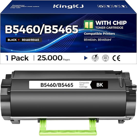 KingKJ B5460 B5465 High Yield Toner Cartridge 1-Pack Replacement for Dell 2TTWC 331-9797 331-9756 331-9755 03YNJ 332-0131 Toner Compatible for Dell B5460dn B5465dnf Laser Printer Ink All-in-One Copier