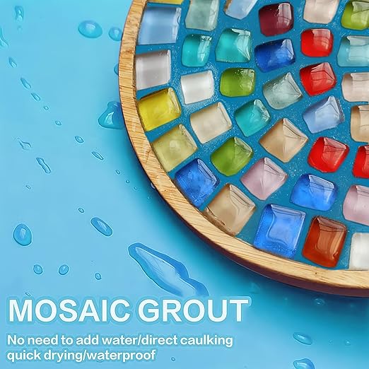 OOTDART Mosaic Crystal Grout, Mosaics Tile Tools, Mosaic Tile Accessories – Essential for Handmade Grouting and Perfect for DIY Craft Projects (Azure, 8.8oz)
