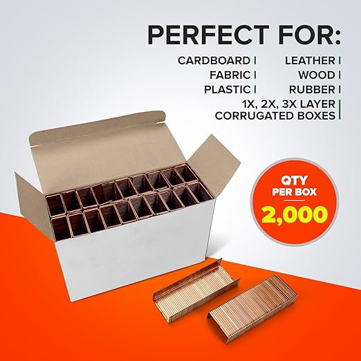 IDL Packaging Heavy Duty Staples - Stainless Steel, 1 1/4" x 5/8" x 0.08" (5 Boxes, 10000 pcs) - Industrial, Non-Rusting