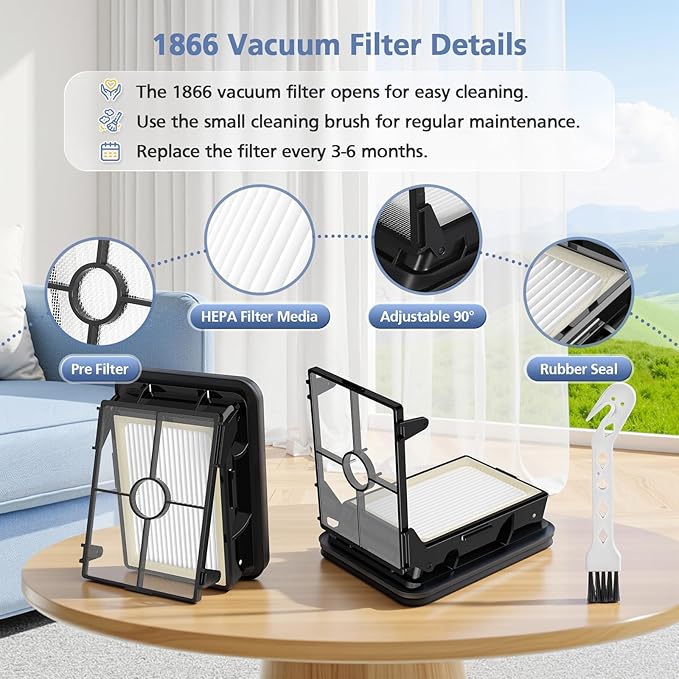 3 Pack Multi-Surface Brush Rolls 2787 and Vacuum Filters 1866 Compatible with Bissell CrossWave Max 2554 2554A 2590 2593 2596, for HydroSteam Plus 35151 3515 35152 3513 3518, Part 1618638 & 1608684