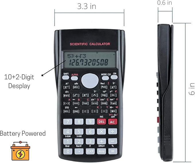Mr. Pen Scientific 2 Line Calculator - Fraction & College Math Calculator for Students & Engineers