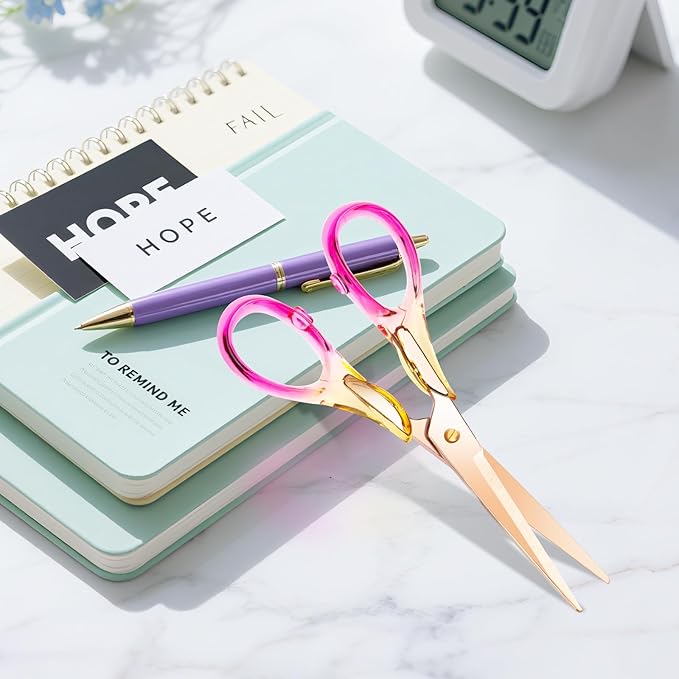 6.3 Inch Precision All - Purpose Craft Scissors, Stainless Steel Blade for Superior Cutting, Purple Acrylic Handle for Comfort, Ideal for Office, Home & School Crafters