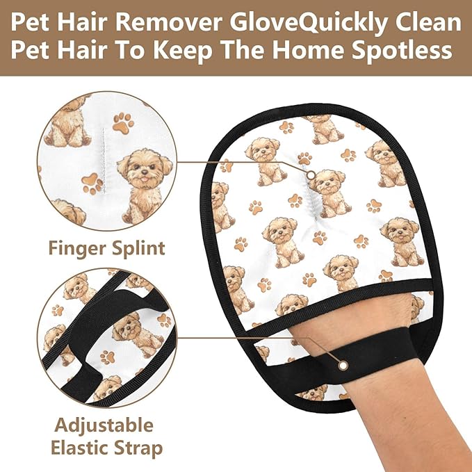 CHPGPUG Teddy Pet Hair Removal Glove for Cats & Dogs Reusable Pet Hair Removal Glove pet Hair Electrostatic Gloves