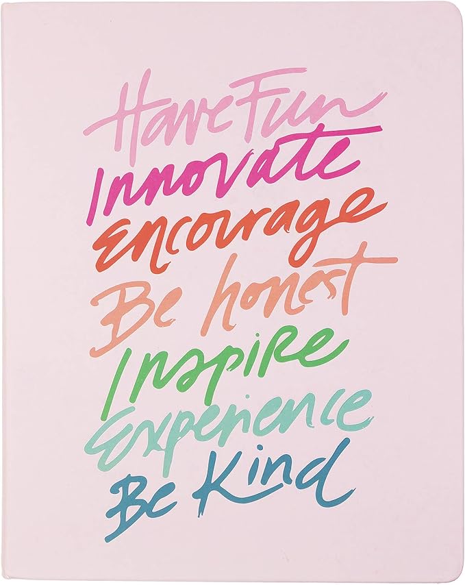 Eccolo Large Lined Journal Notebook, Hardbound Cover, Writing Journal, 256 Ruled White Pages, Gilded Edges, Ribbon Bookmark, Lay Flat, Desk Size for Work or School (Pink, 8x10 inches)