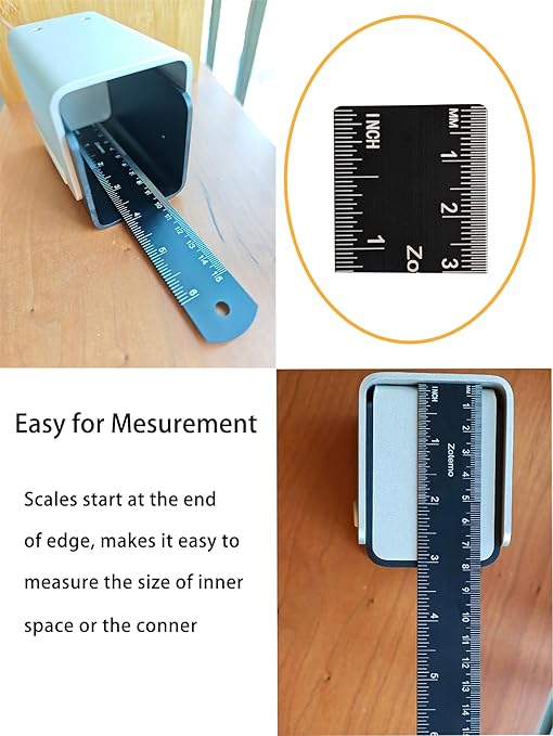 Metal Ruler 12 Inch, Metric Ruler Dual Scale with Laser Etched Measurement, 2 Pack Easy to Read Aluminum Straight Edge with Inch to Millimetre Conversion Table for Office Back to School Student