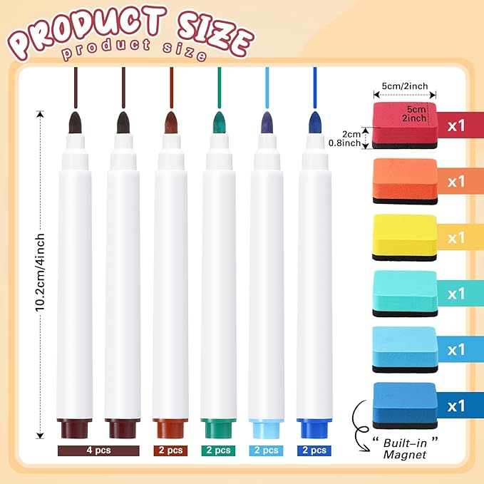 24 Pack Dry Erase Pocket Reusable Sleeves 10" x 14" Clear Plastic Sheet Protectors with Dry Erase Markers and Mini Sleeves Paper Teacher Supplies (Light Boho)