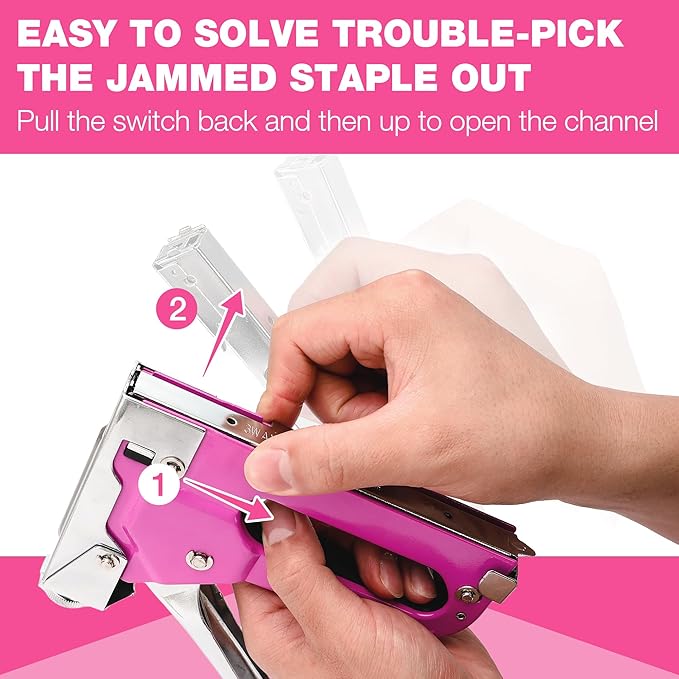 ValueMax Staple Gun, Heavy Duty 3-in-1 Manual Nail Gun with 2000 Staples, Remover, Upholstery Stapler for Wood, Furniture, Carpet, Carpentry, DIY, Wire, Decoration, Craft, Fixing Material, Decoration