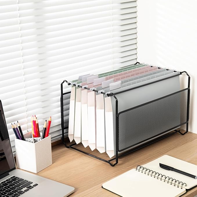 Y YOMA Legal Size - 6 Pack Extra Capacity Hanging File Folders Accordion Decorative Reinforced File Folder Cute Colored Expandable Folder for Office Home with 1/5-Cut Adjustable Tabs, Morandi Color