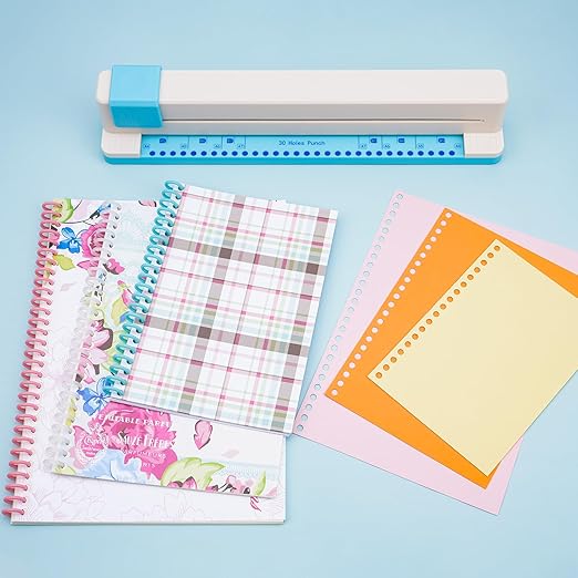 30 Holes Binding Punch,Loose Leaf Paper Punch Machine,Portable Hand Pushed Multi-Hole Puncher for Notebooks, Agendas, Planners,to-Do Lists, School Works and so Much More
