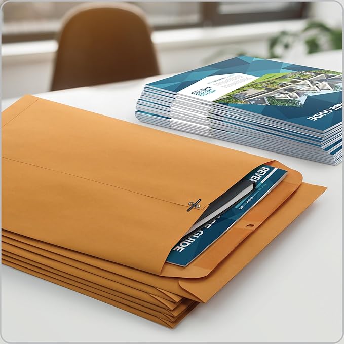 Columbian 10 x 13 Clasp Envelopes, Gummed, 28 lb Brown Kraft, for Mailing Flat Letter Size Documents or Photos, Bulk Pack, 30 Per Pack (COLO405)