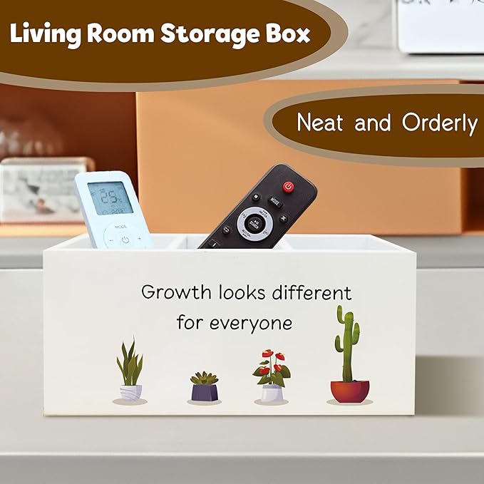 Growth Looks Different for Everyone Inspirational Mental Health Pen Holder for Desk, Motivational Plant Wooden Pen Pencil Holder Organizer for Therapist Counselor Office Desk Accessories