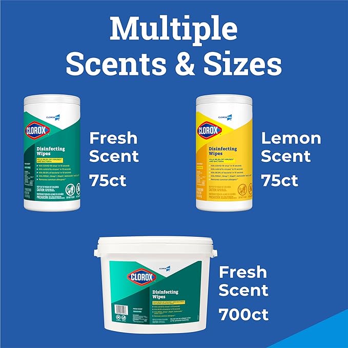 CloroxPro Clorox Disinfecting Wipes, Lemon Fresh, 75 Count (Package May Vary)
