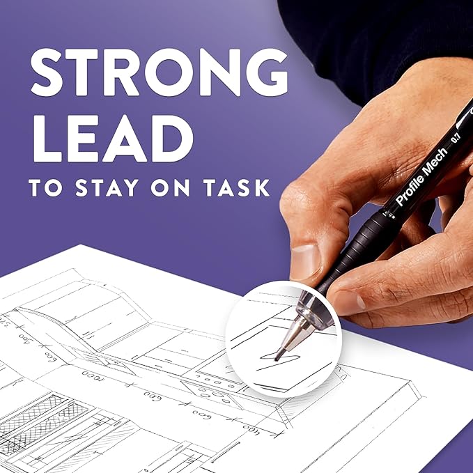 Paper Mate Profile Mech Mechanical Pencil 0.7mm #2 Pencil Lead Great for Office Supplies Classroom Supplies Drawing Pencils Sketching Pencils Assorted Barrel Colors 8 Count