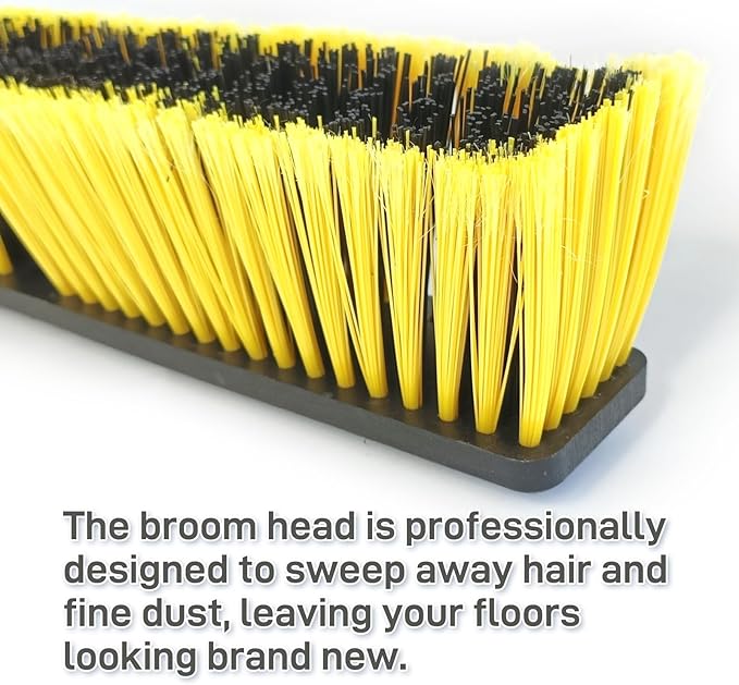 FRAXIR Push Broom Head Outdoor Large Stiff Bristle Broom Head - Excellent Cleaning Performance - Easy Installation Broom Head(18 inches)